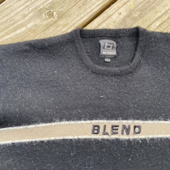 Vintage Blend of America Wool Crewneck Black Sweater size Large - Picture 3 of 10